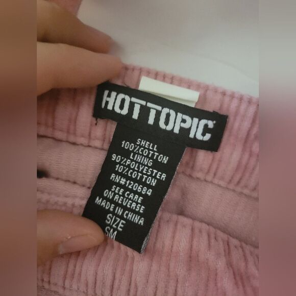 Hot Topic Pink Kawaii Corduroy Overall Skirt Size Small Medium - Picture 8 of 8